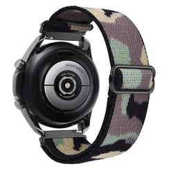 Adjustable Nylon Elastic Smartwatch Band - 20mm/22mm Strap for 22mm watch band (Camouflage green)