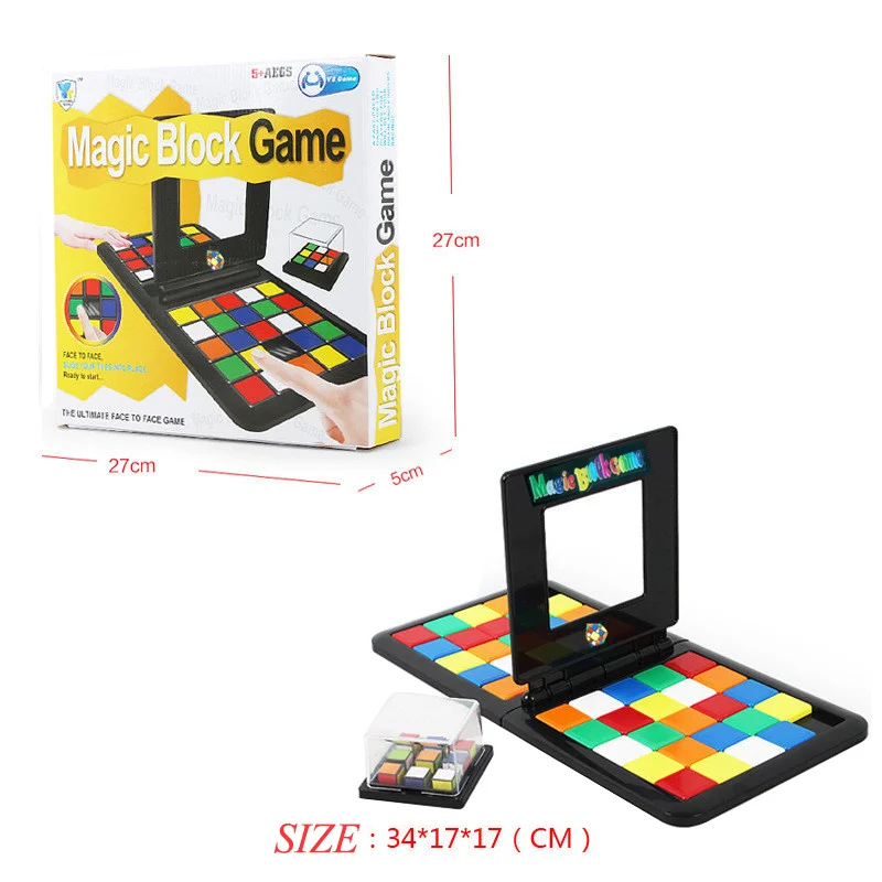 Children\'s Board Games Educational Toys Two People Battle Race Colorful Squares Jigsaw Puzzle Educational Toys For Children Gift