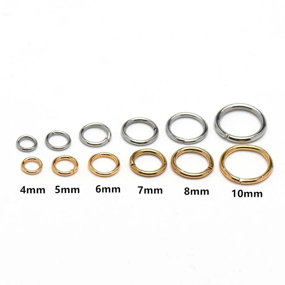 100-200Pcs 4mm 5mm 6mm 7mm 8mm 10mm Stainless Steel Split Rings Open Jump Rings Connectors for Jewelry Making split rings