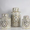 Gold Grain Ceramic Cylinder Tank Airtight Storage Jar General Jar Vase Tissue Box Ceramic Handicraft Ornaments Vintage Bottle 1