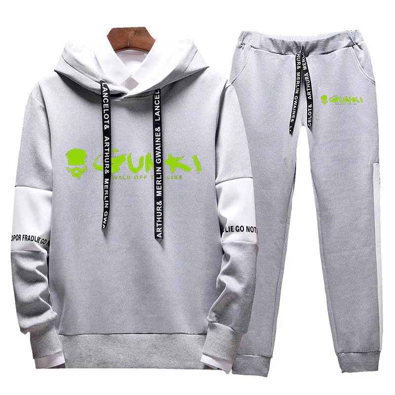 2024 Newest Gunki Men Tracksuit Two Piece Sets Man Hooded Sweatshirts Pullover Autumn Jogging Suit Men Hoodies Men Clothing 4