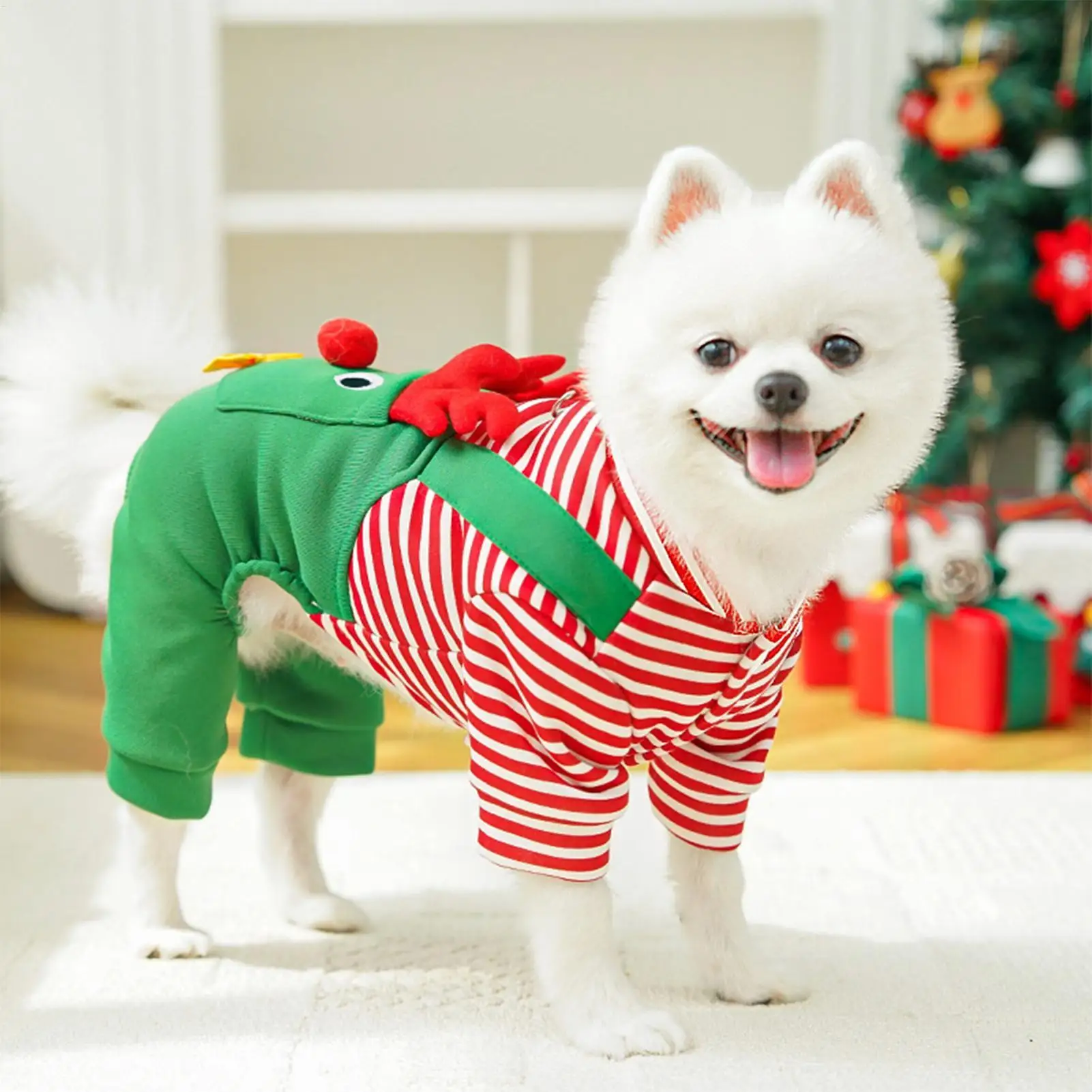 고양이 크리스마스 의상 반려동물 크리스마스 순록 드레스업 모임 반려동물 옷 강아지와 고양이 파티 모임 휴일 사진 촬영용