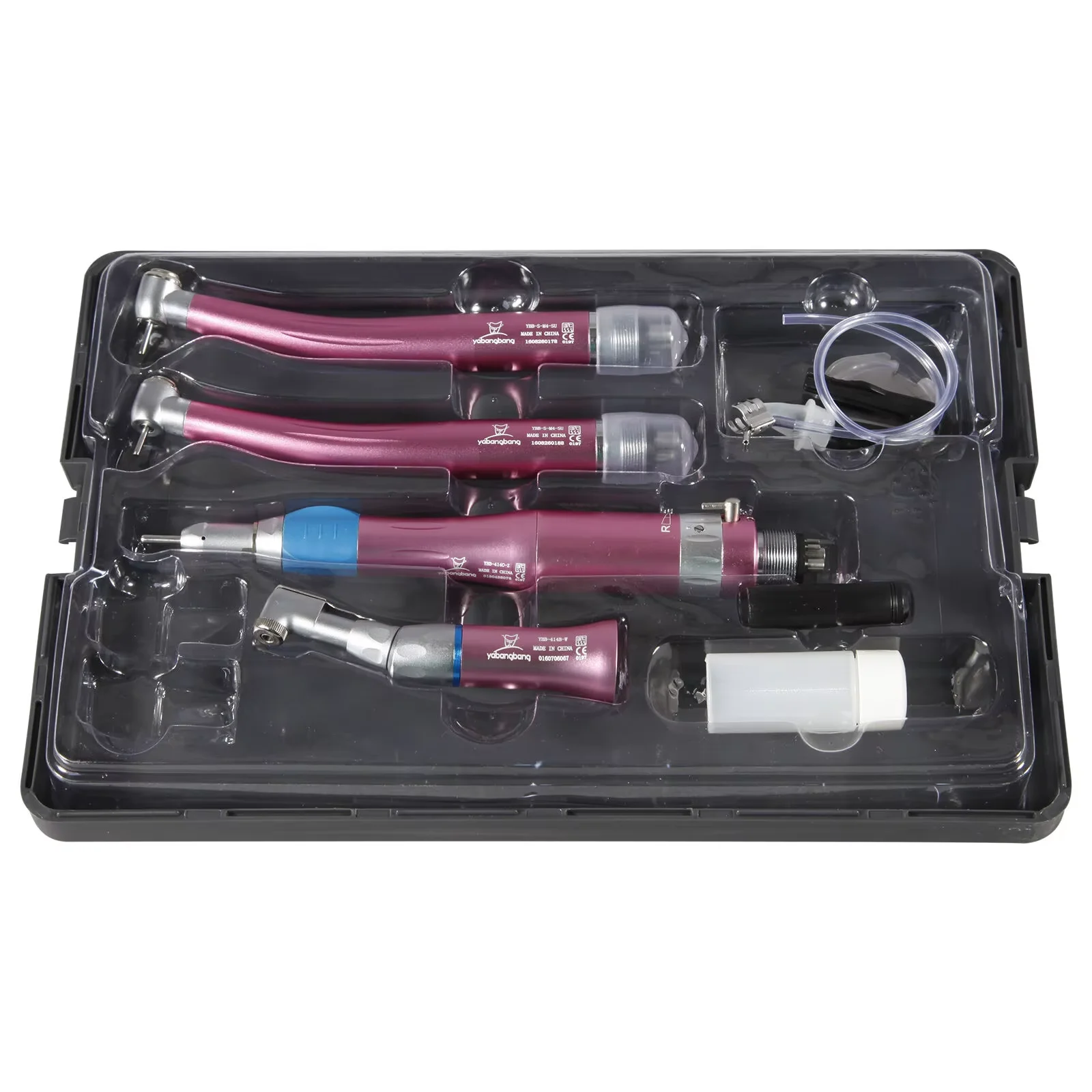 NSK Style Pana Max Dental 4-Loch-Hochgeschwindigkeitshandstück, Turbinenriegel und Winkelstück-Motor-Handstück-Set mit niedriger Geschwindigkeit, rosa Farbe