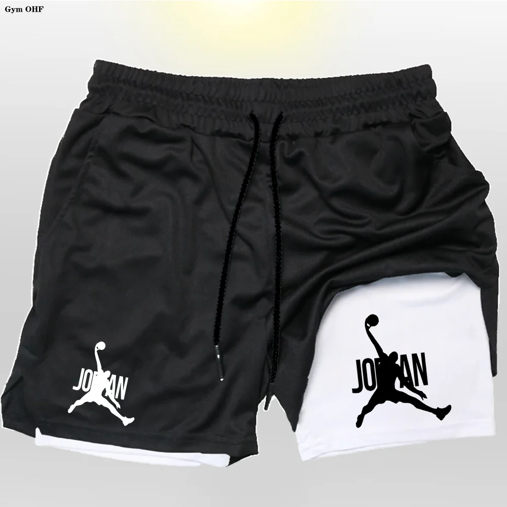 New Gym Shorts For Man Double Layer 2-In-1 Quick-Drying Sweat-Absorbent Jogging Performance Shorts Workout Athletic