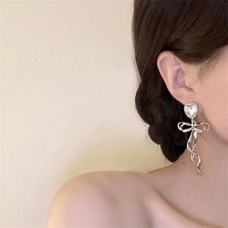 

Милые серьги-подвески с бантом для женщин, корейские серьги с бантом Y2K, модные ювелирные изделия в подарок