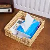 Water Hyacinth Napkin Holder, Wicker Baskets and Serving Tray for Kitchen, Rattan Napkin Holders for Tables 4