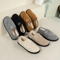 Pallene Women's Warm Fur Fuzzy Flat Cotton Shoes Men Outdoor Soft Non-slip Plush Slides Light Comfortable House Fluffy Slippers 2