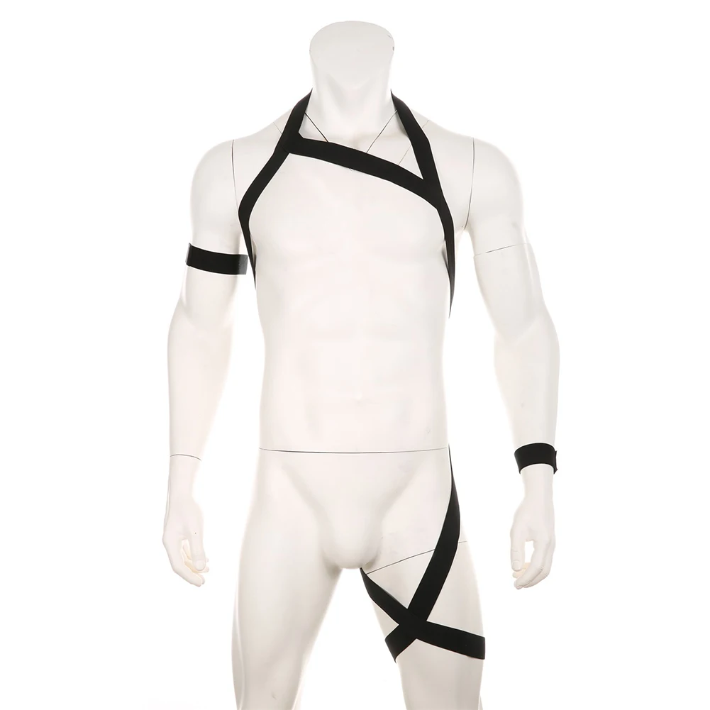Lightweight Red Sexy Soft Bondage Chest Harness Costume Black Elastic Halter Neck Hollow White Halter Neck Hollow