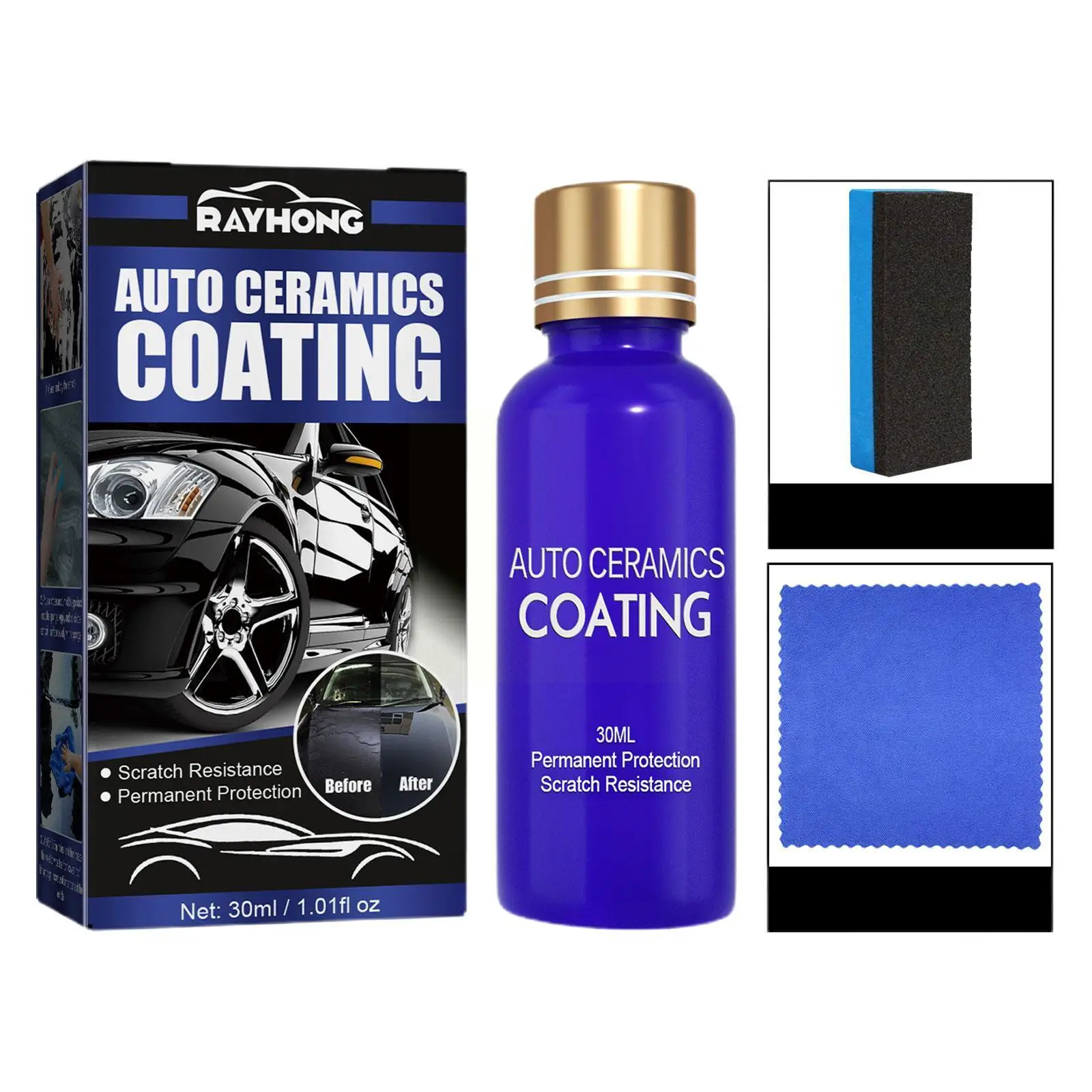 

30 Ml 9H Car Polish Car Liquid Ceramic Coat Super Hydrophobic Set Coating Glass Materials Polysiloxane Nano And E1M3