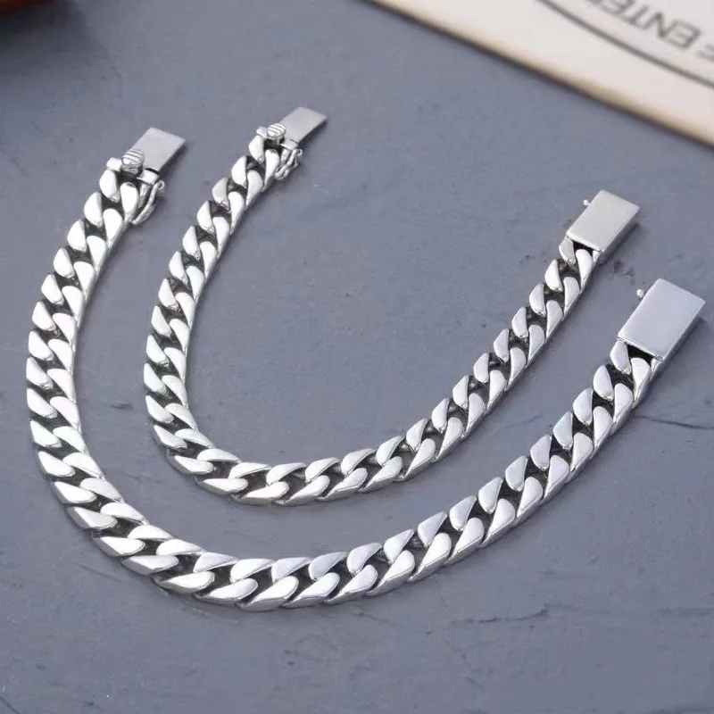 Mens Curb Bracelet R&eacute;al 925 Italy Solid Sterling Silver Cuban Link