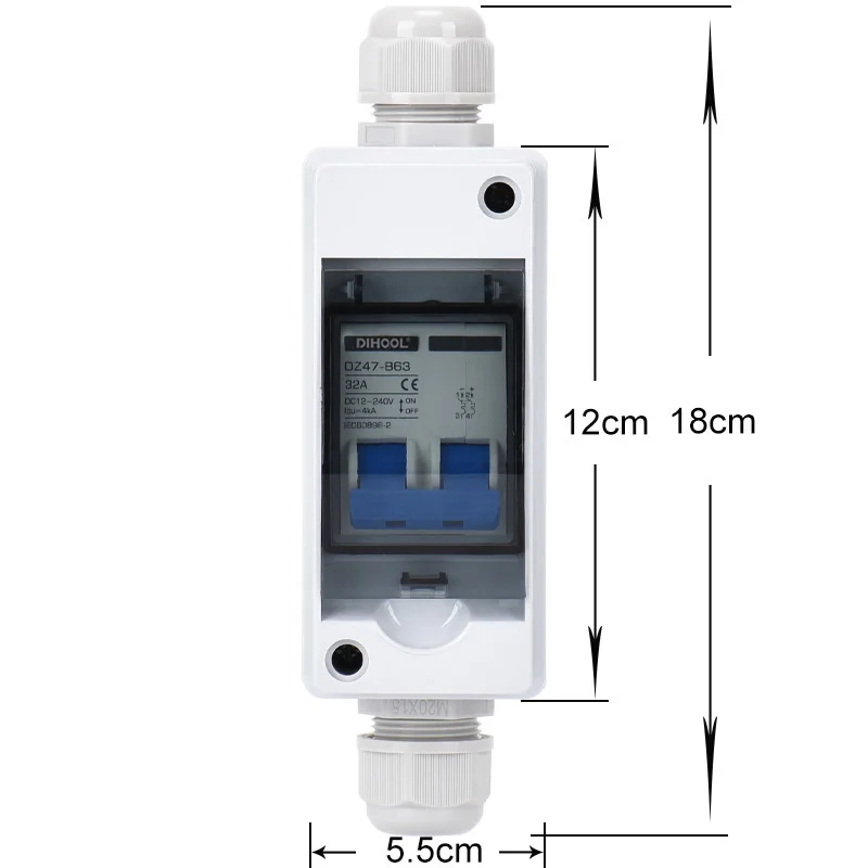Solar Circuit Breaker Disconnect Switch Isolator With PV Combiner Box 16A-40A DC500V