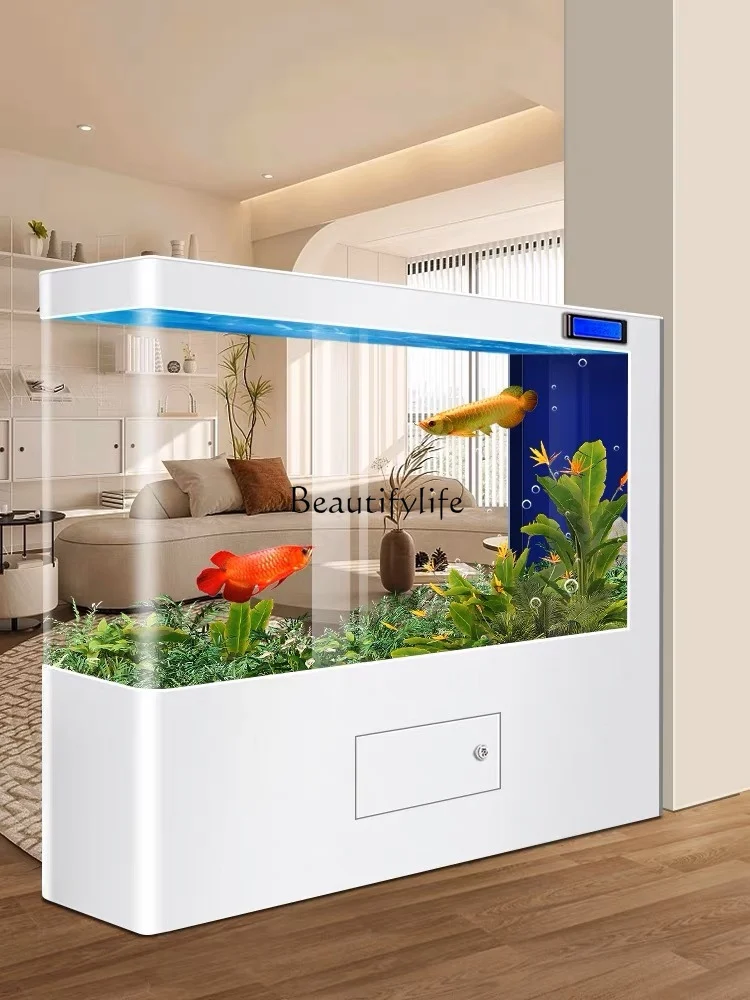 

Fish Tank Medium and Large Light Luxury Ecological Self-Circulation Change Water Partition Floor Intelligent Aquarium