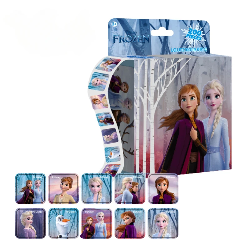 200 Sheets/Box Disney Cartoon Stickers Princess Frozen Mickey Mouse Minnie Sticker Girl Boy Teacher Reward Toys Gift