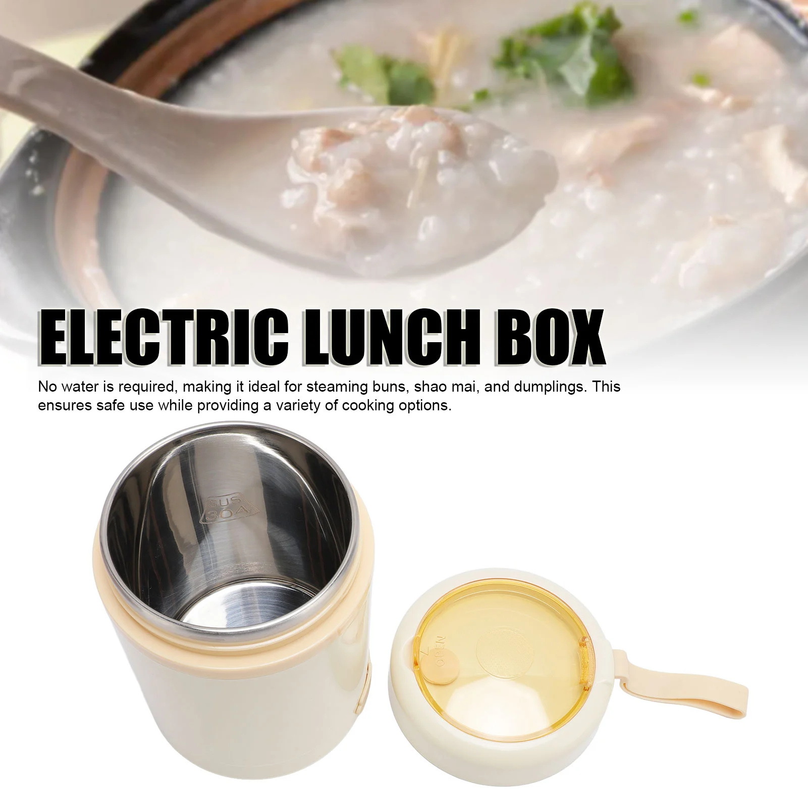Electric Lunch Box Food Warmer 304 Stainless Steel 60°C Constant Temp Leakproof 600ml USB Insulated Food Jar with Spoon 3