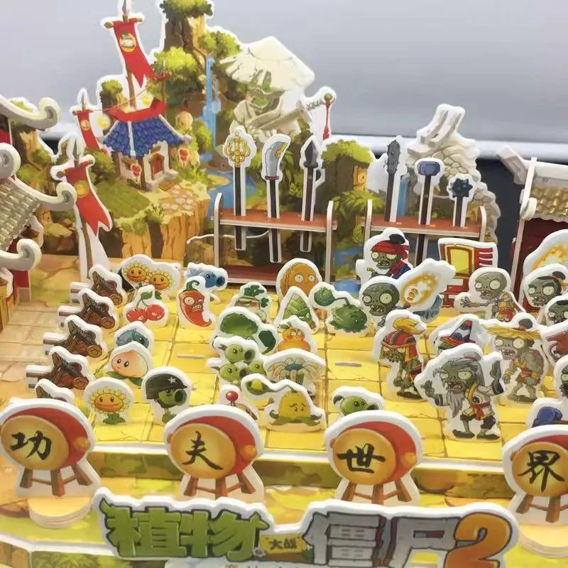 Plants vs. Zombies 3D Puzzle Paper Model Assembly Building Blocks Toys PVZ Scene Puzzle DIY Kids Gifts