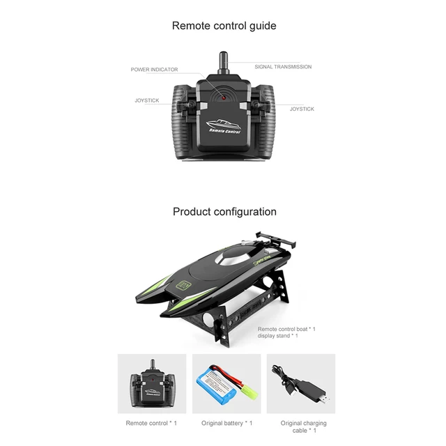 2.4GHz High Speed Racing Boat Waterproof Rechargeable Model Electric Radio Remote Control Speedboat 25km/h RC Speed Boat Model 6