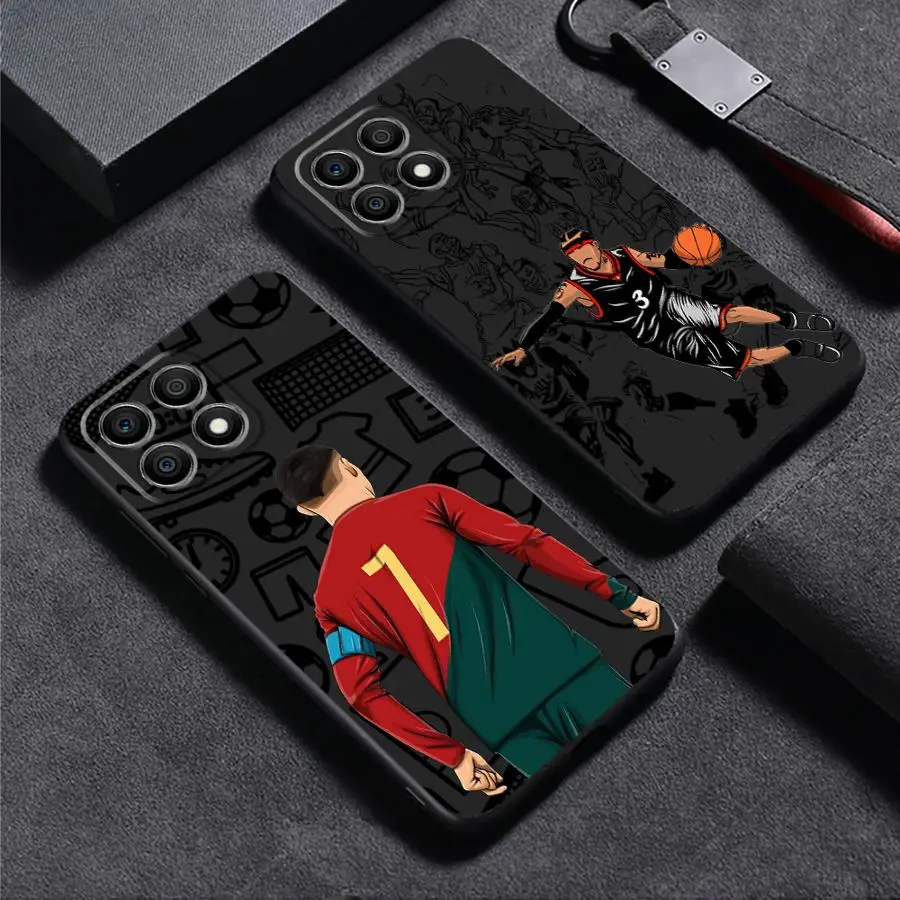 Sleek Black Soft Football Design Phone Cover Case