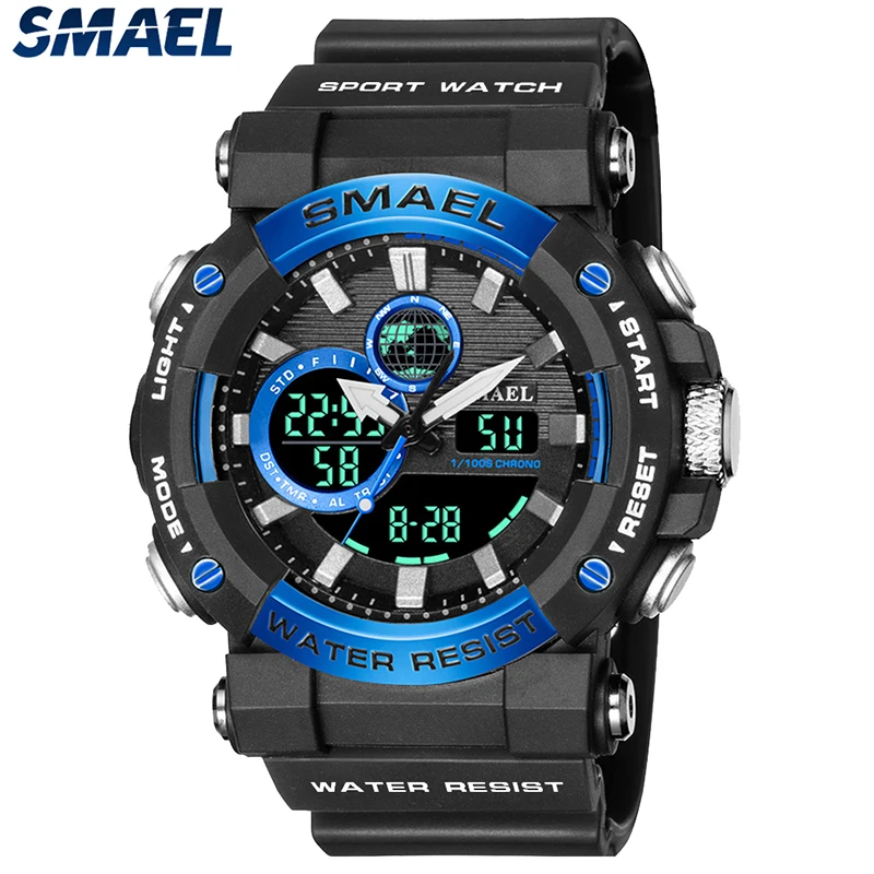 2023 New Men Watch SMAEL Sport Watches Waterproof Stopwatch Alarm Clock LED Light Quartz Digital Wristwatches 8048 Men's Watches