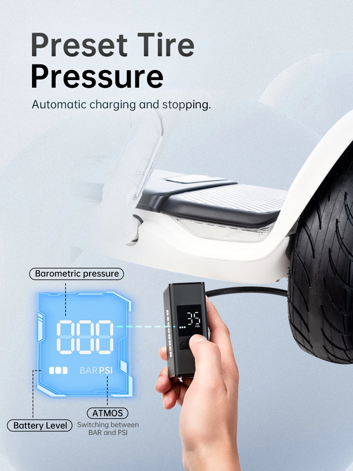 Cool Bike accessories Small Mini Portable Pump for Bicycle Cordless Air Inflator