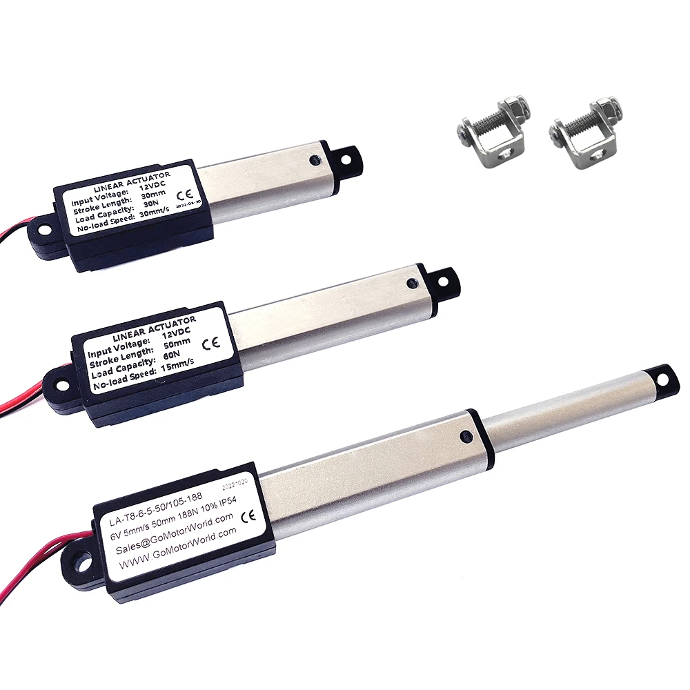 Moteur Actionneur Linéaire Miniature 12V - Force 64N, Aluminium/ABS, Pour Machines Agricoles Et Automations