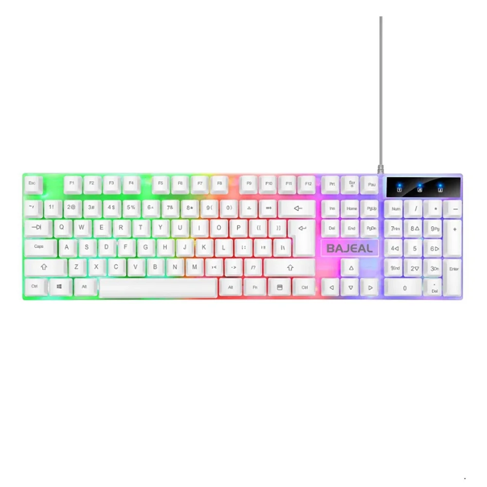 98 Keys Mechanical Keyboard USB Wired Gaming Keyboard with 7 Color Lights Backlit for Laptops Computer Gamer Ergonomic