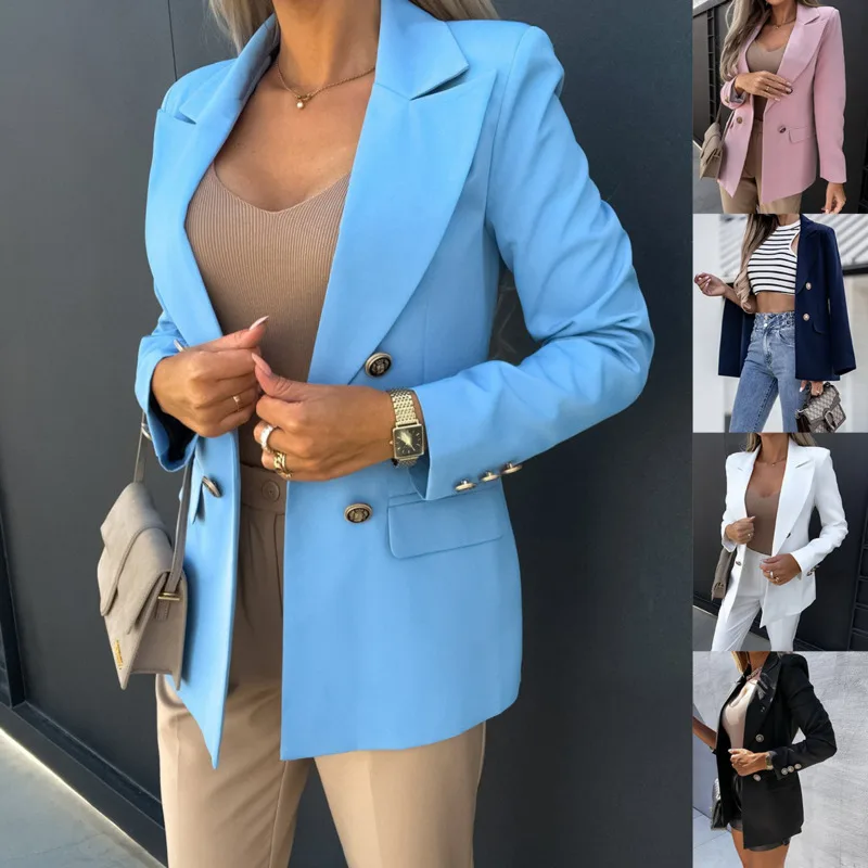 

Women Chic Blazers Office Lady Fashion Long Sleeve Temperament Casual Elegant Turn-down Collar Blazer Chic Outerwear