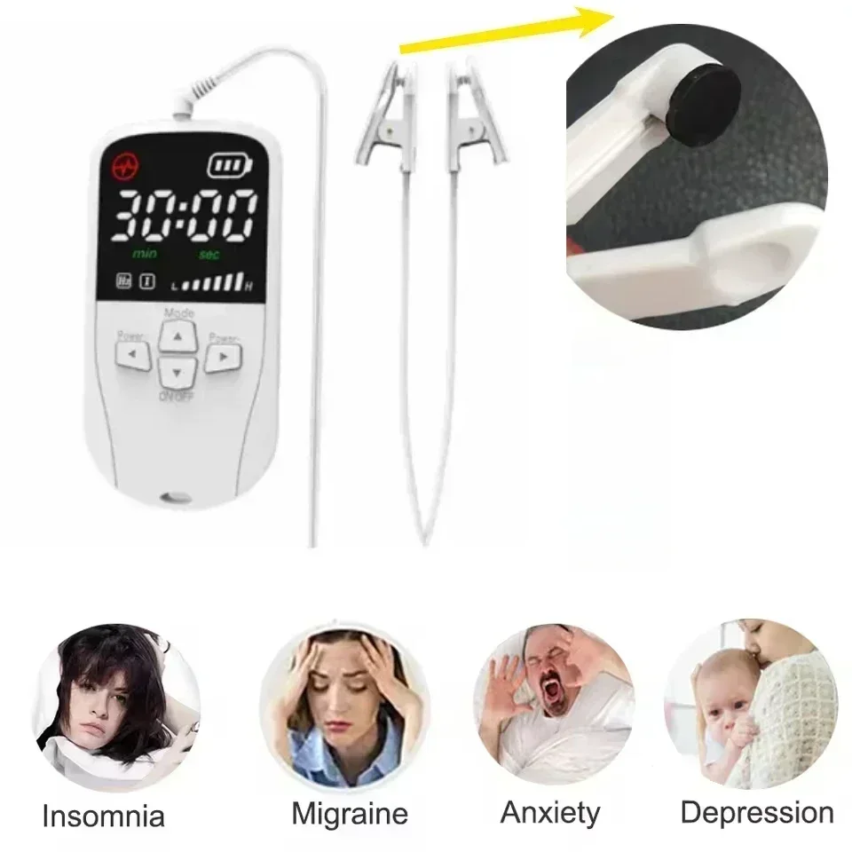 Brain Stimulation Anti Insomnia Sleep Electrotherapy Alpha CES Stim Device for Anxiety Depression Treatment Migraine Neurosism