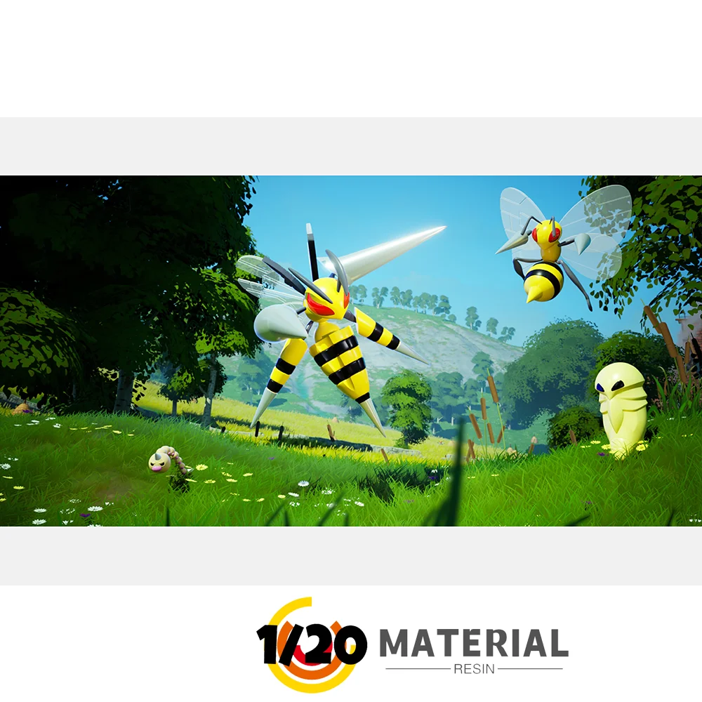 [Предзаказ] 1/20 фигурка из смолы [MEGAZZ] - Weedle & Kakuna & Beedrill & Mega Beedrill & дополнительная база