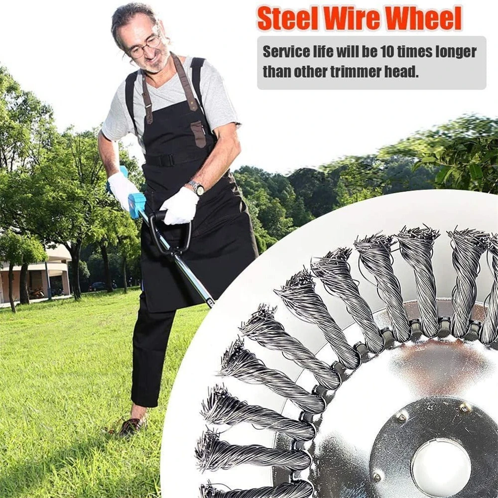6 Inch Steel Wire Wheel Brush Disc Weed Brush Cutter Head Garden Weed Lawn Mower Universal Grass Trimmer Heads Cutter Tool grass trimmer head brush cutter accessories