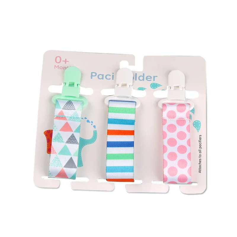 Pacifier Clip 3Pcs/Set Baby Pacifier Chain Dummy Nipple Holder Cartoon Print Child Soother Holder
