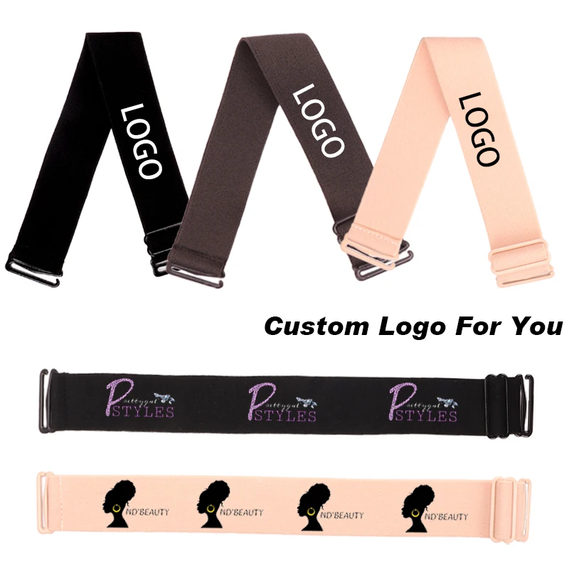 Custom Adjustable Elastic Band With Your Own Logo Personalized 3Cm Width Glueless  Wig Band With Hooks 20Pcs Wig Adjustable Strap - AliExpress
