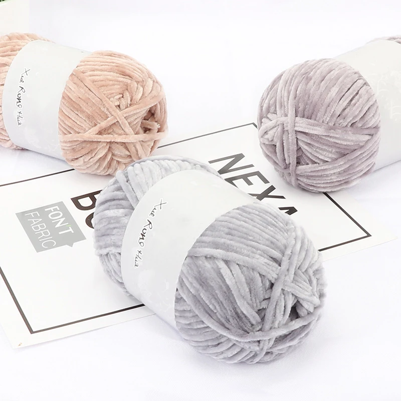 1Pc 100g  Velvet Yarn for hand knitting Chenille Crochet Yarn soft threads line for Sweater scarf doll amigurumi 180m/7086i 3