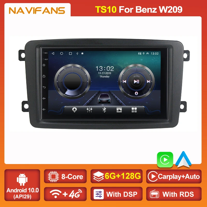Android 10 2din Auto GPS Stereo For Mercedes Benz CLK W209 W203 W208 W463 Vaneo Viano Vito Car Radio Multimedeia Dvd Player DSP car audio video player
