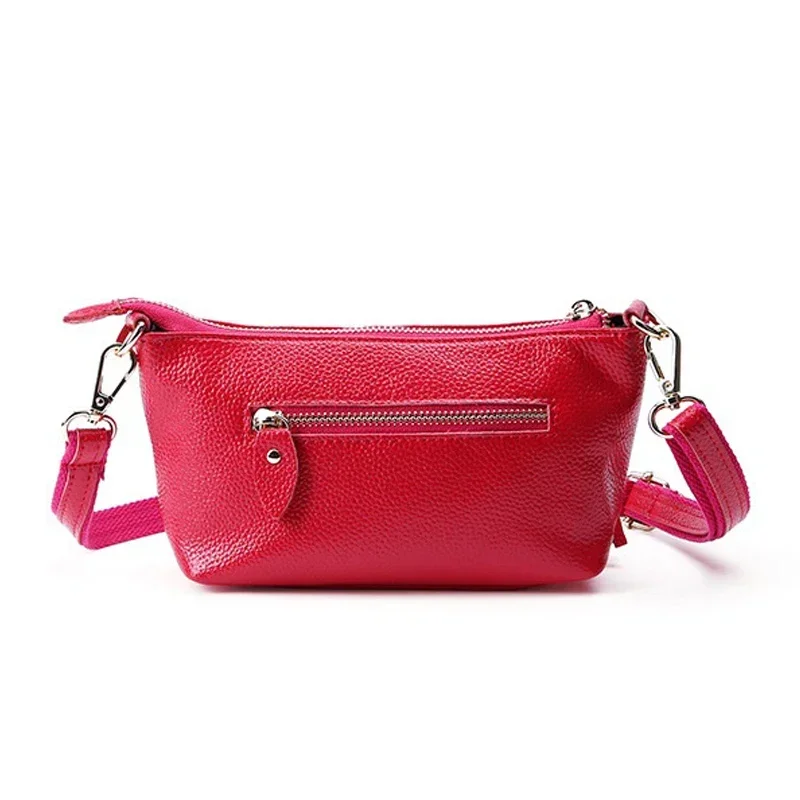 Women Crossbody Bags Genuine Leather Small Shoulder Handbag Female Purse Wallet Solid Messenger Bags Mobile Phone Bag