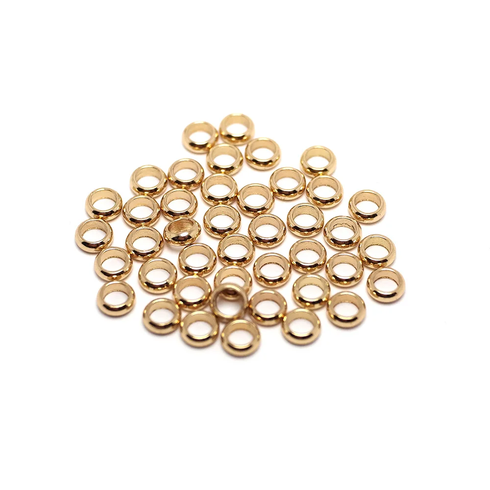 

30pcs Disc Bead Spacers,Stainless Steel Gold-plated Mini Ring,Leather Rope Bracelet Positioning Ring, Beaded DIY Jewelry Connect