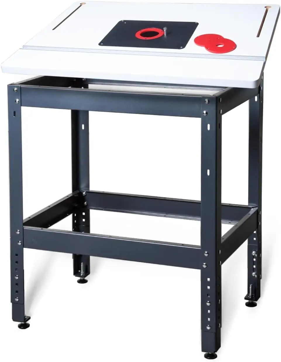 

POWERTEC UT1006C Router Table for Woodworking | 24"x32" Table Top with Insert Plate & Rings, and 400lb Capacity Heavy Duty Stand