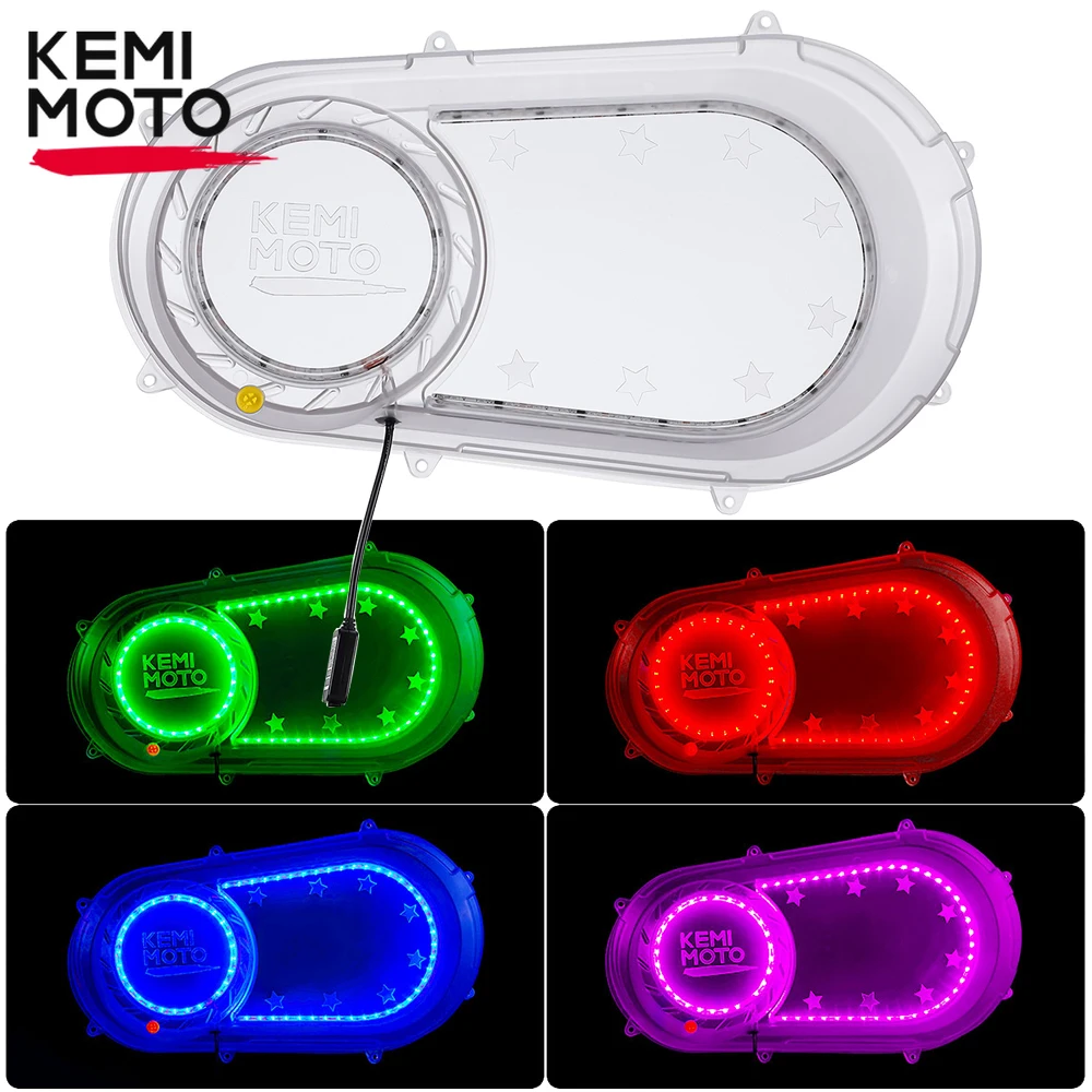 KEMIMOTO UTV Outer CVT Clutch Plate Cover with RGB Lights Clear Compatible with Polaris Ranger RZR XP 1000 570 2017-2021 2207124