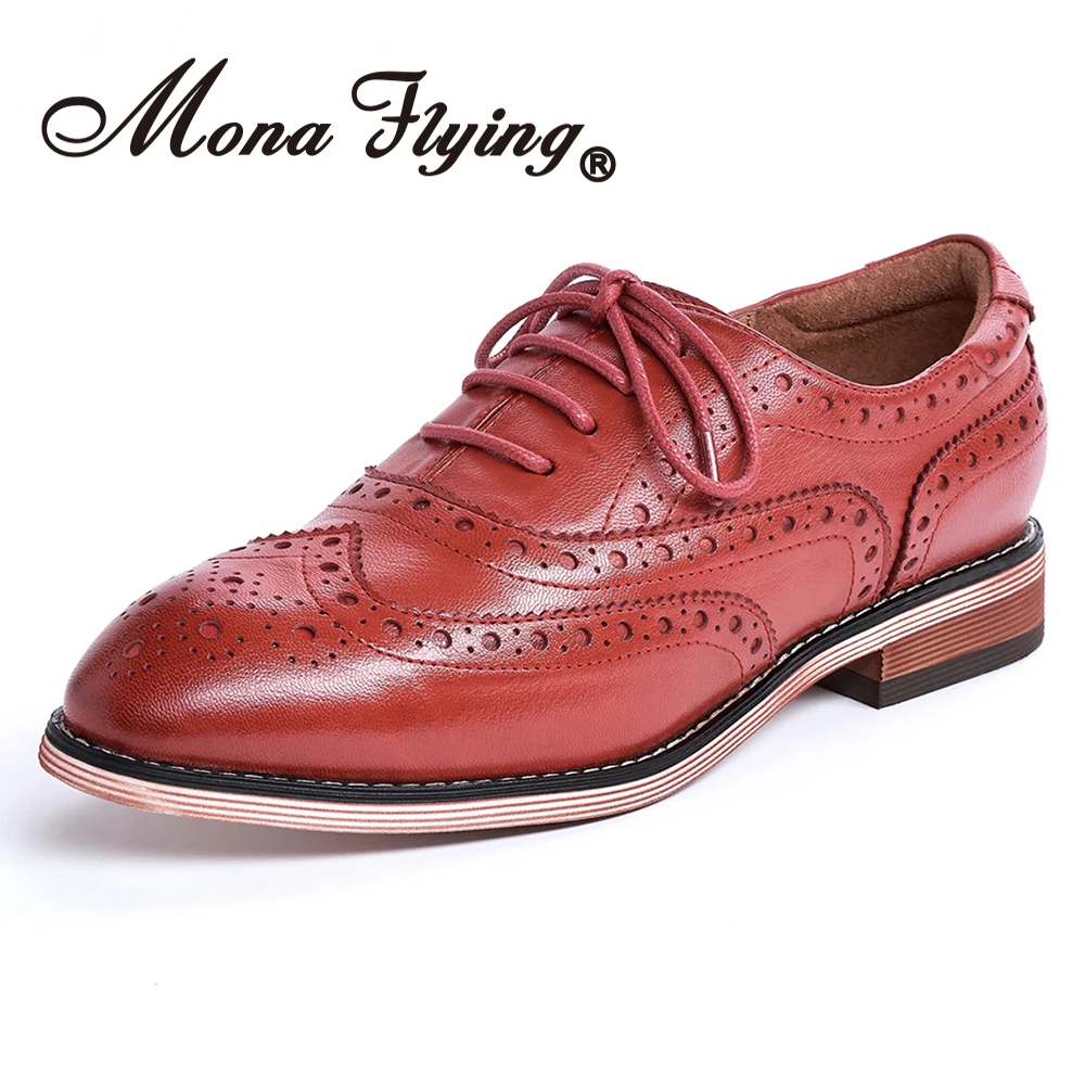 Mona Flying Women's Leather Shoes Mona Flying Women's Wingtip