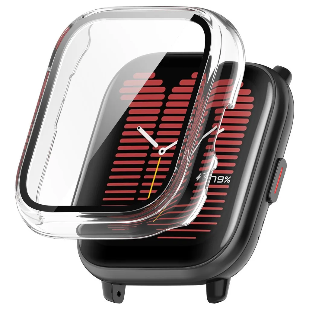 Premium Tempered Glass + Case Screen Protector with Hard PC Bumper for Smartwatches - Anti-Scratch Protection