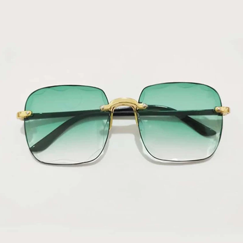 2023 New Rimless Women's Sunglasses Fashion Gradient Lenses Sun glasses Lady Vintage Alloy Legs Classic Designer Shades_voghion.com