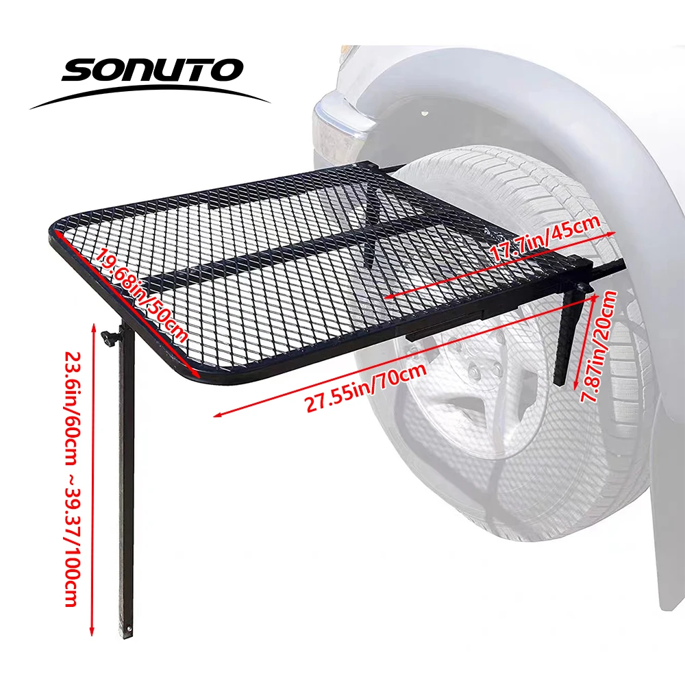 שולחן קמפינג נייד ומתקפל לרכב, שולחן פיקניק חיצוני קל משקל, שולחן מתקפל לנסיעות, חוף, ברביקיו, בית