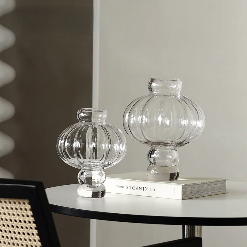 

household white lantern shaped hydroponic glass vase decoration household soft decoration sample room decoration flower