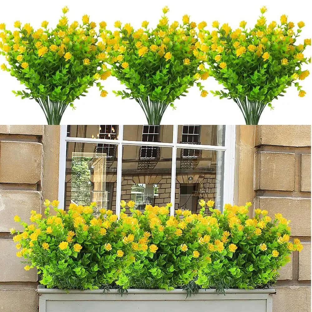 1 Bündel künstliche Blumen im Freien, grüne Sträucher, Pflanzen, künstliche Blumenwand für Büro, Zuhause, Wohnzimmer, Hochzeit, Gartendekoration – Detail 22
