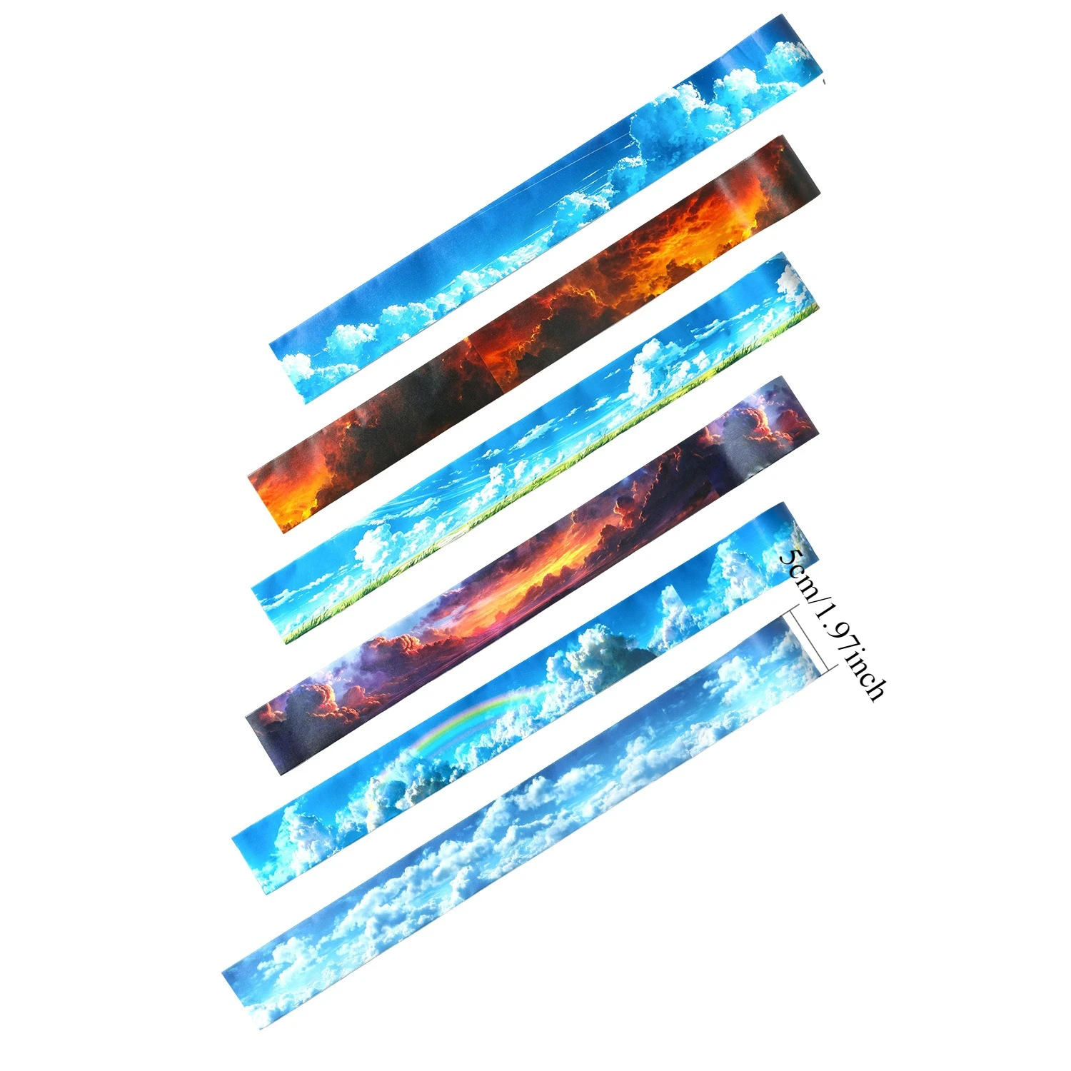 Journamm 50mm*2m 와시 재질 마스킹 테이프 스티커 하늘 구름 테마 콜라주 정크 저널 재료 장식 DIY 다이어리 앨범 스티커