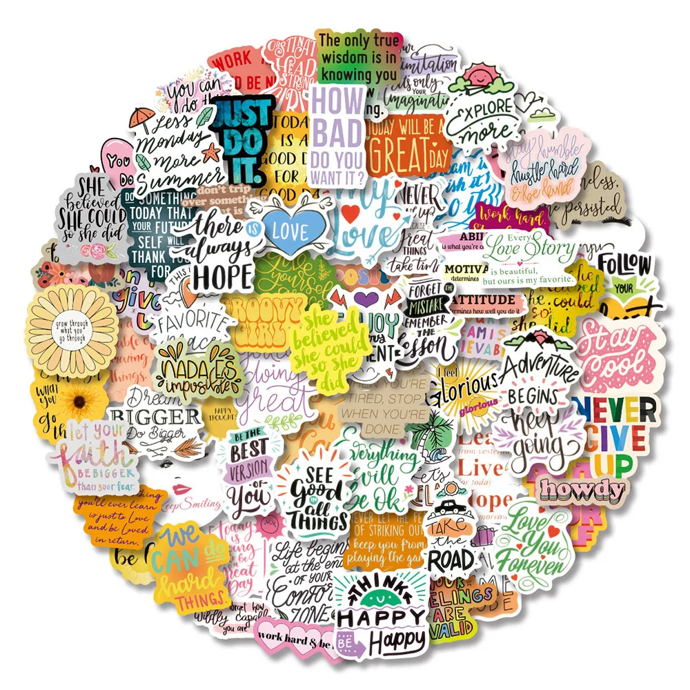 

10/30/50/100pcs Motivational Phrases Sticker Inspirational Life Quotes Stickers Laptop Scrapbook Phone Office Graffiti Decals