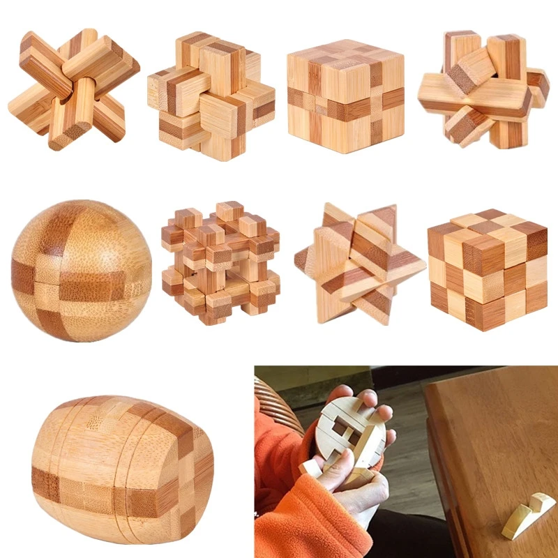 Kong Ming Luban Lock Bambini Bambini 3D Giocattolo Di Legno Fatto A Mano Adulto Intellettuale Iq Rompicapo Gioco Puzzle Giocattoli Educativi