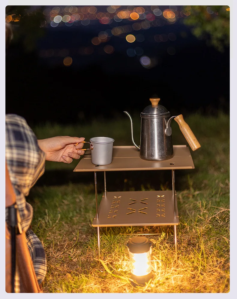 Description Picture 6 of itemOutdoor Double-layer Table Camping Picnic Foldable Small Table Travel Hiking Multifunctional Table Board Camping Gear Supplies