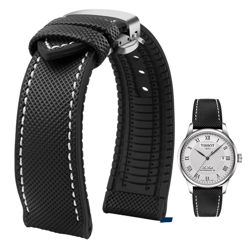Premium Nylon-Silicone Waterproof Watch Strap for Men - 19mm, 20mm, 22mm Rubber Wrist Band Accessories