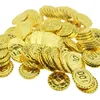 100pcs Pirates Gold Coins Plastic Fake Game Props Accessary Christmas Treasure Treasure Props Funny Cosplay Playing Toys Kids 3