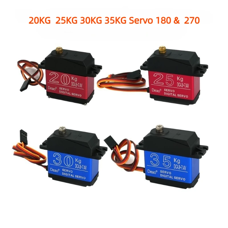 Servo 180 Degrees 270 Degrees High Torque Digital Servo Waterproof Metal Gear 25t 20kg 25kg 30kg 35kg for Rc Truck Mechanical Arm rc servo